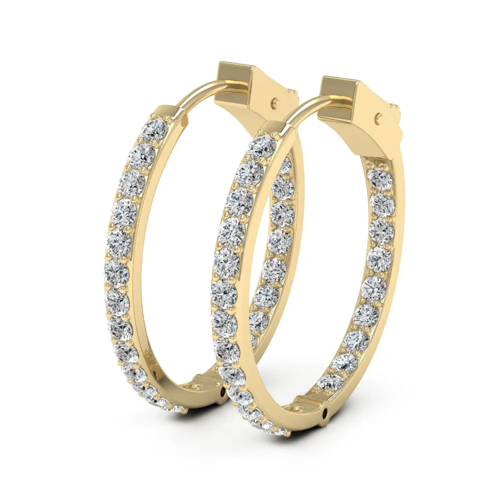1.32 CTS DEW Moissanite Inside Out Hoop Earrings