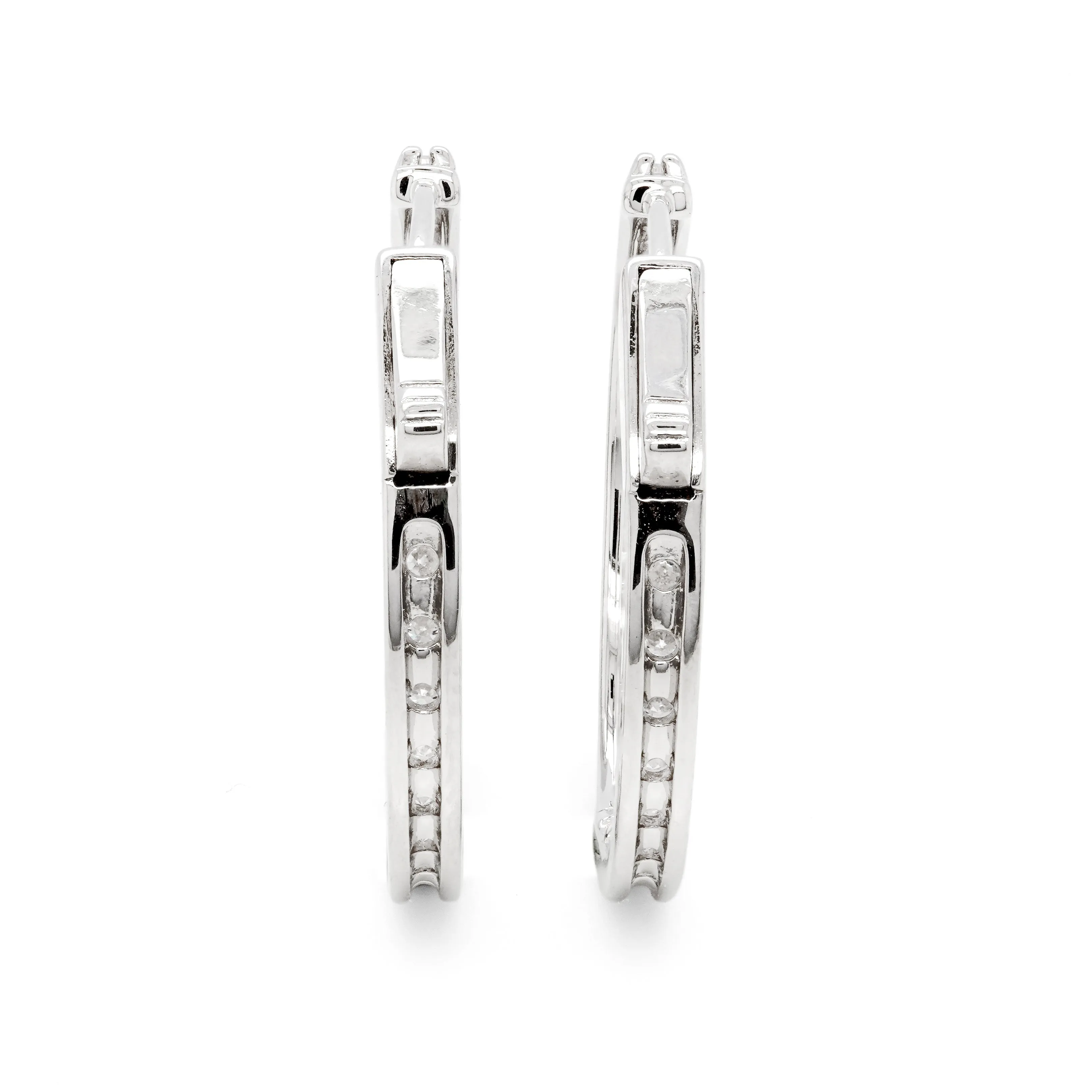 1.32 CTS DEW Moissanite Inside Out Hoop Earrings