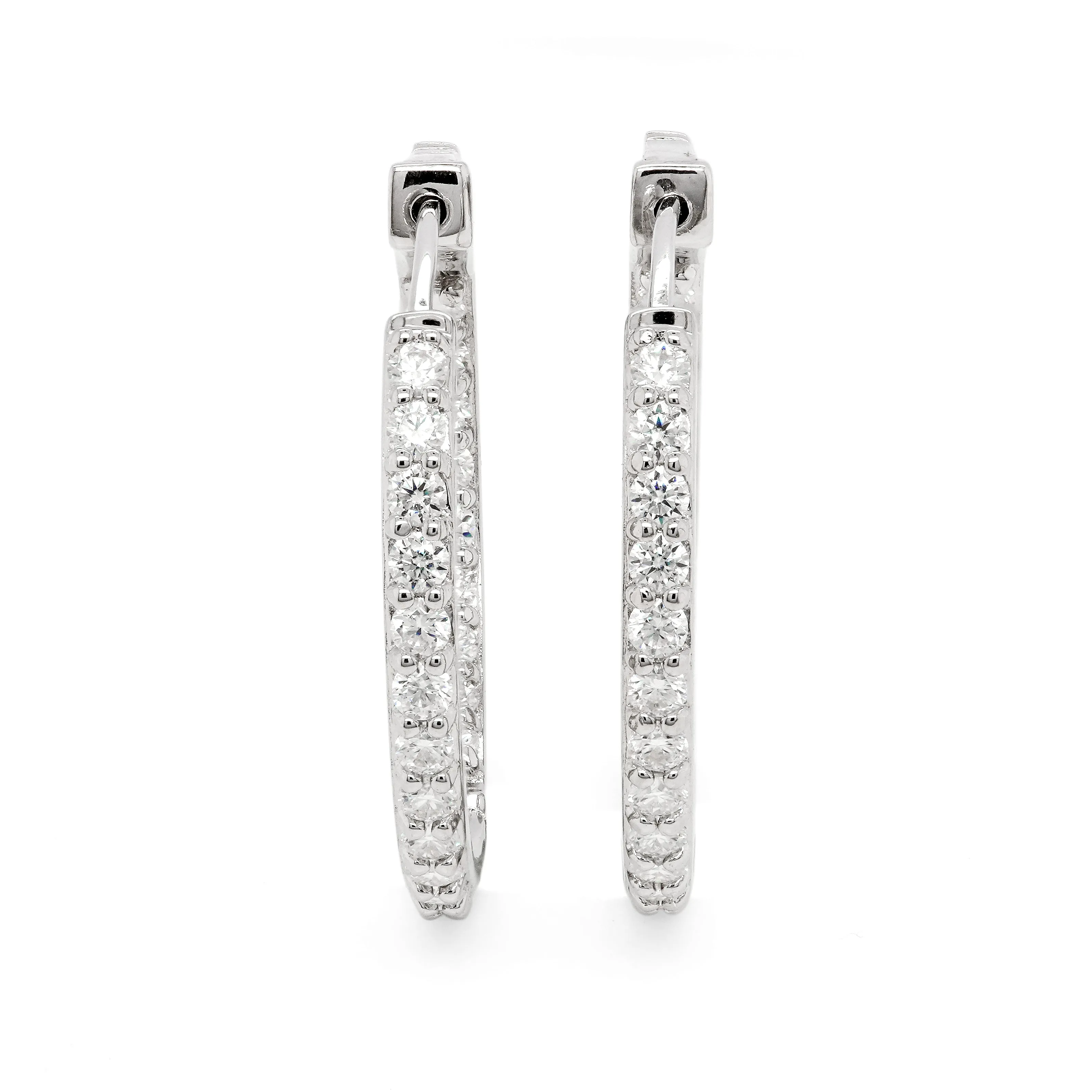 1.32 CTS DEW Moissanite Inside Out Hoop Earrings