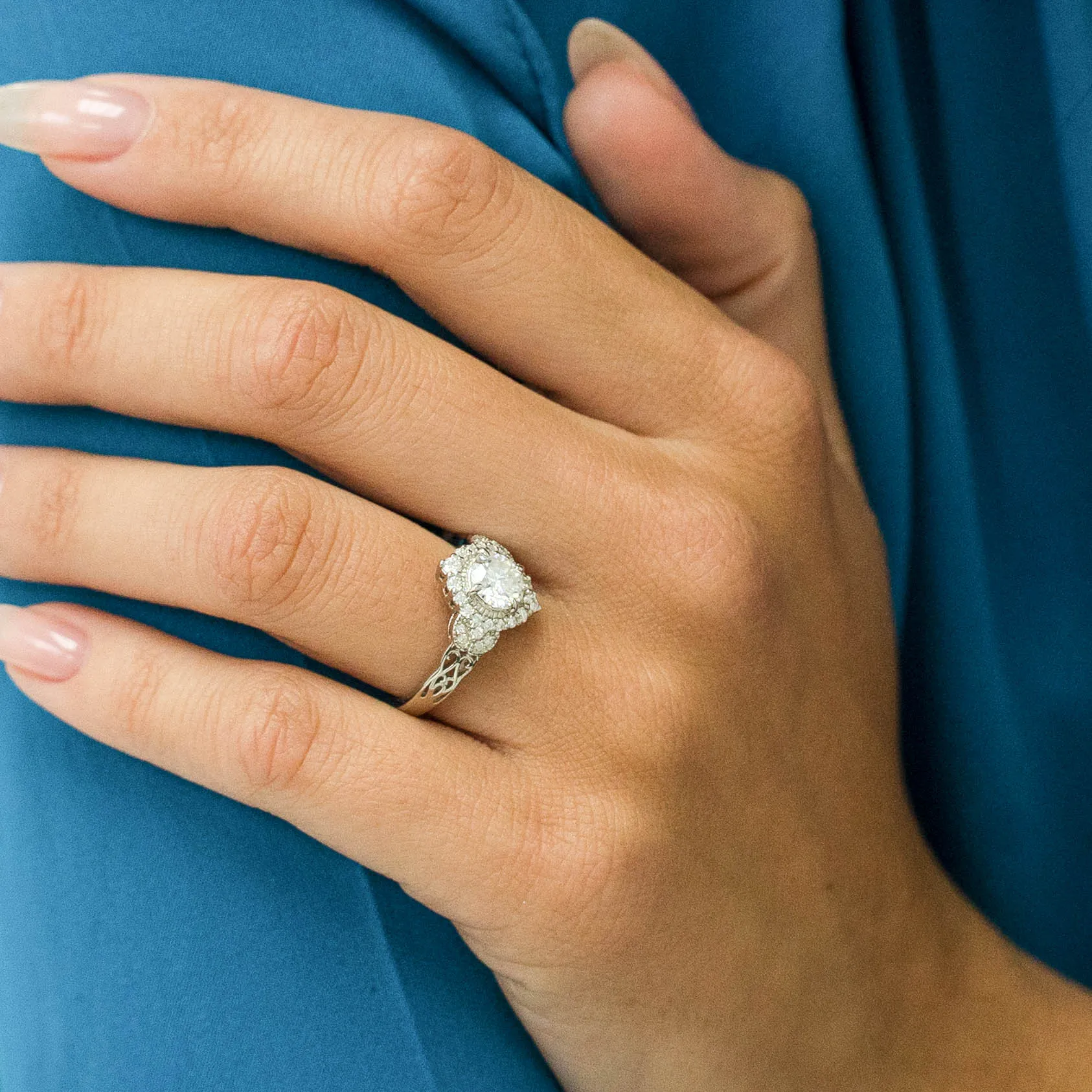 1.33 d.e.w cts Allison Moissanite Ring
