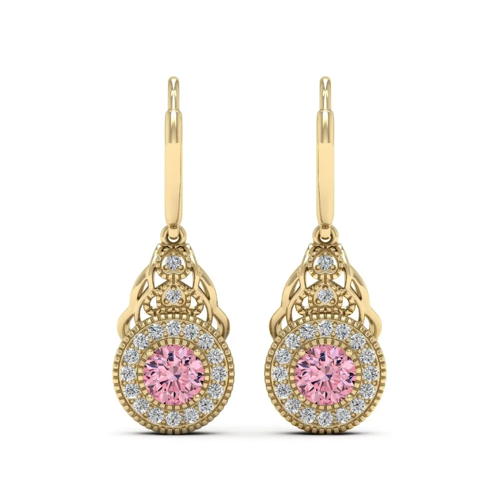 1.36 d.e.w cts Delia Moissanite Dangle Earrings