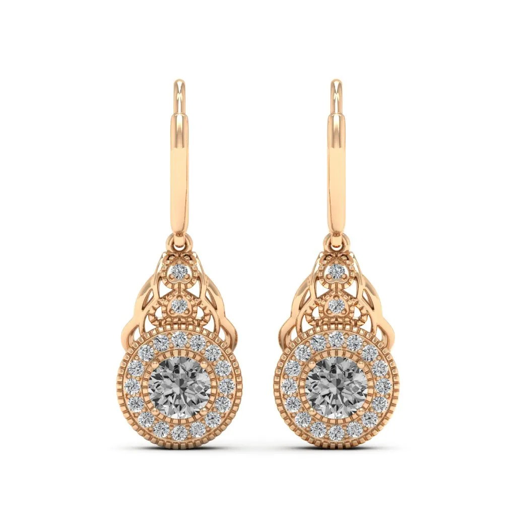 1.36 d.e.w cts Delia Moissanite Dangle Earrings