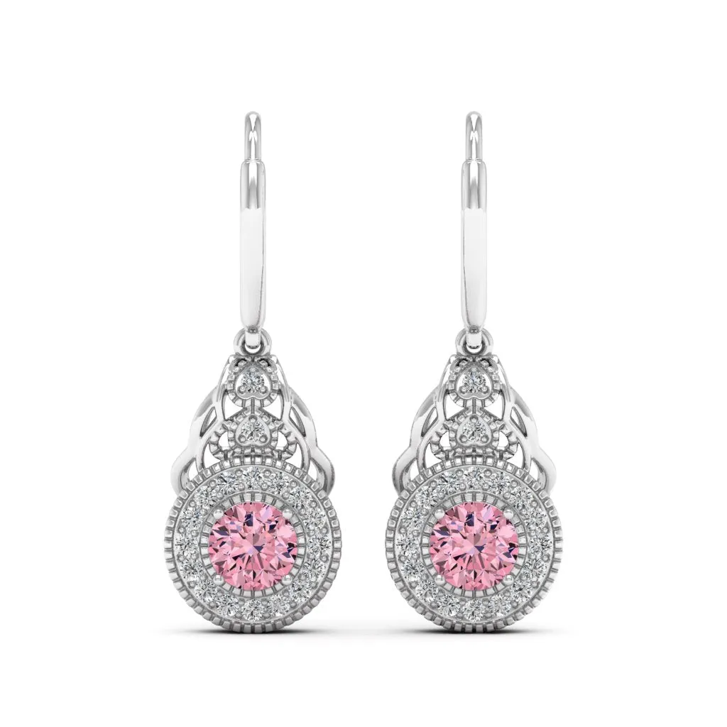 1.36 d.e.w cts Delia Moissanite Dangle Earrings
