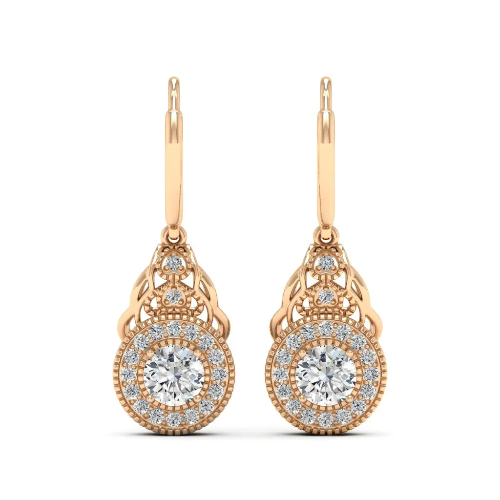 1.36 d.e.w cts Delia Moissanite Dangle Earrings