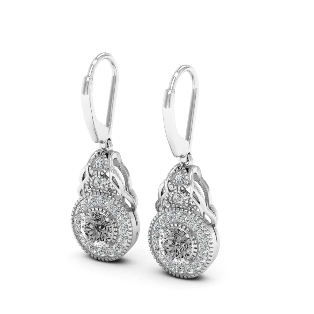 1.36 d.e.w cts Delia Moissanite Dangle Earrings