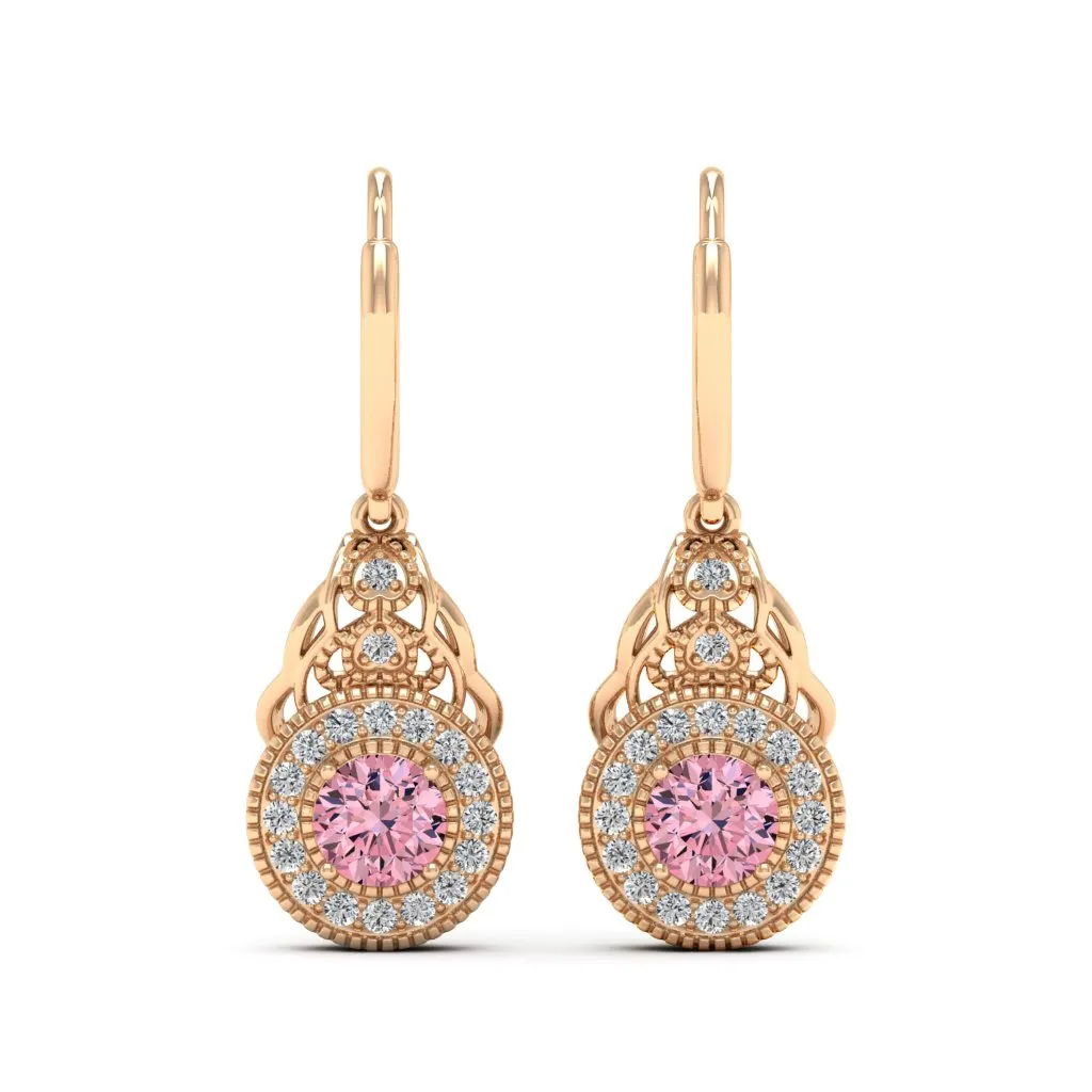 1.36 d.e.w cts Delia Moissanite Dangle Earrings