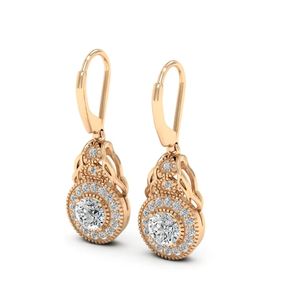 1.36 d.e.w cts Delia Moissanite Dangle Earrings