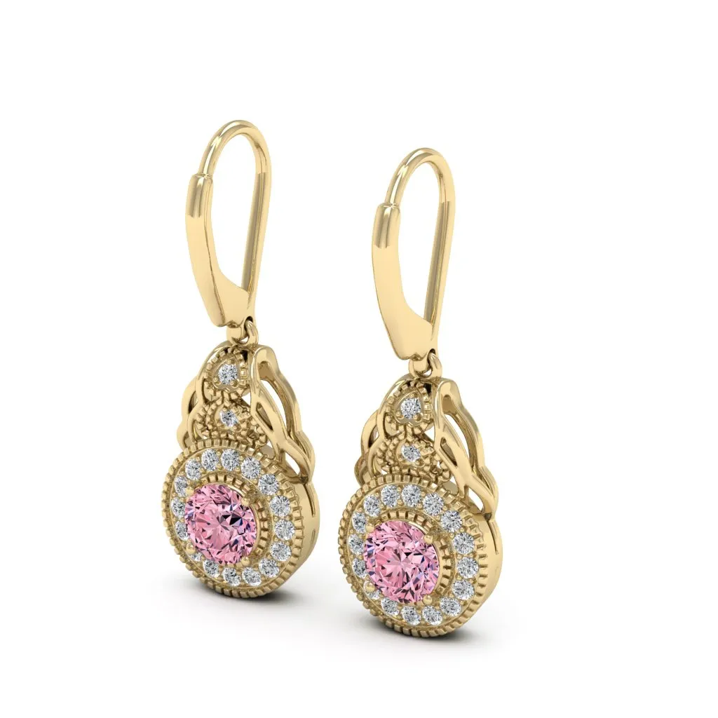 1.36 d.e.w cts Delia Moissanite Dangle Earrings