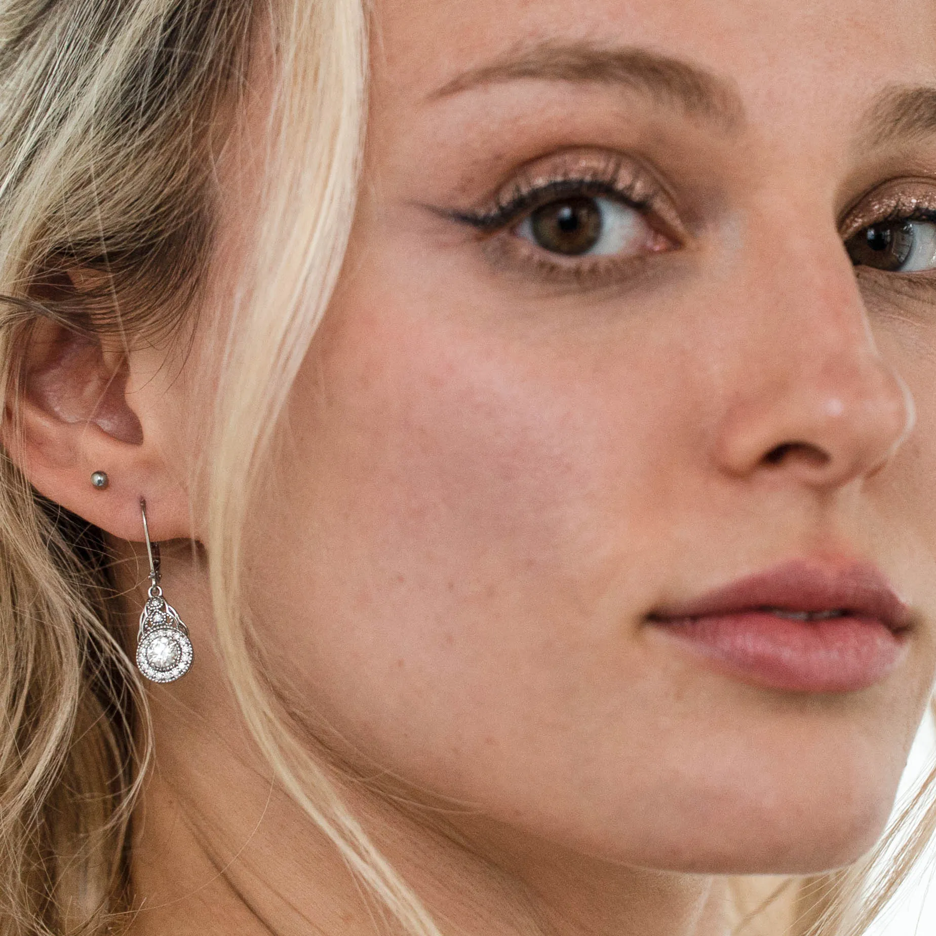 1.36 d.e.w cts Delia Moissanite Dangle Earrings