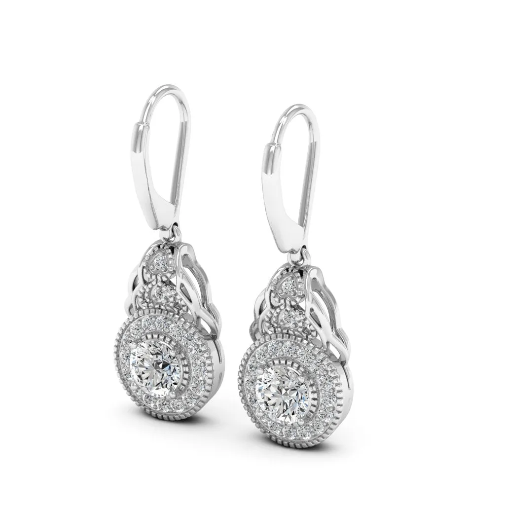 1.36 d.e.w cts Delia Moissanite Dangle Earrings