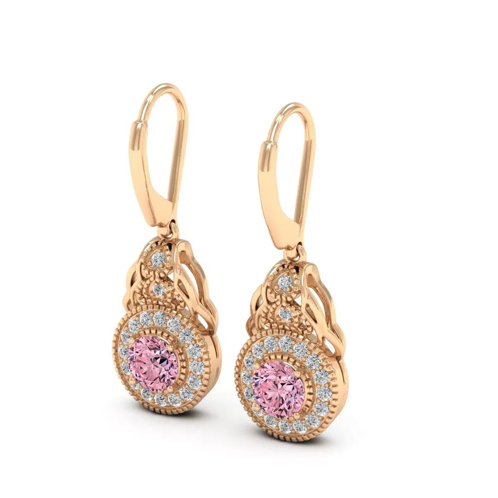 1.36 d.e.w cts Delia Moissanite Dangle Earrings