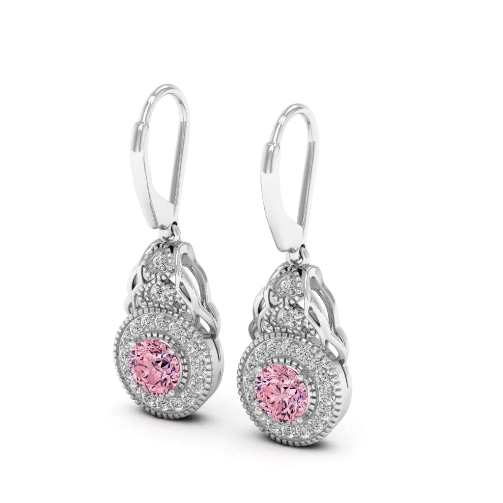 1.36 d.e.w cts Delia Moissanite Dangle Earrings