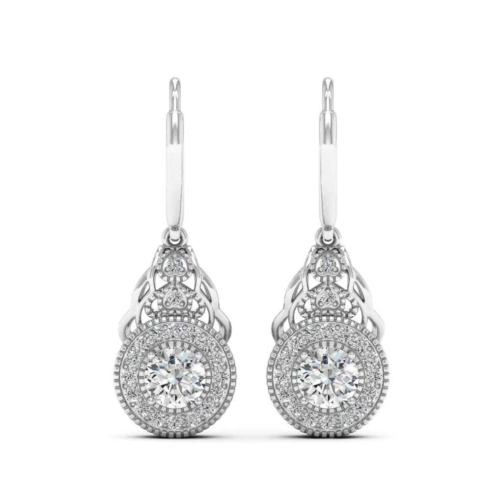 1.36 d.e.w cts Delia Moissanite Dangle Earrings