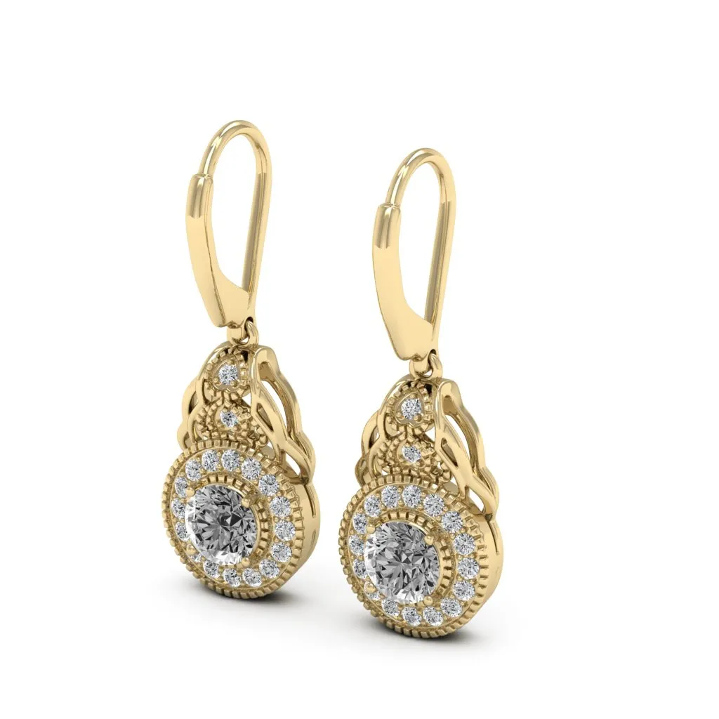 1.36 d.e.w cts Delia Moissanite Dangle Earrings