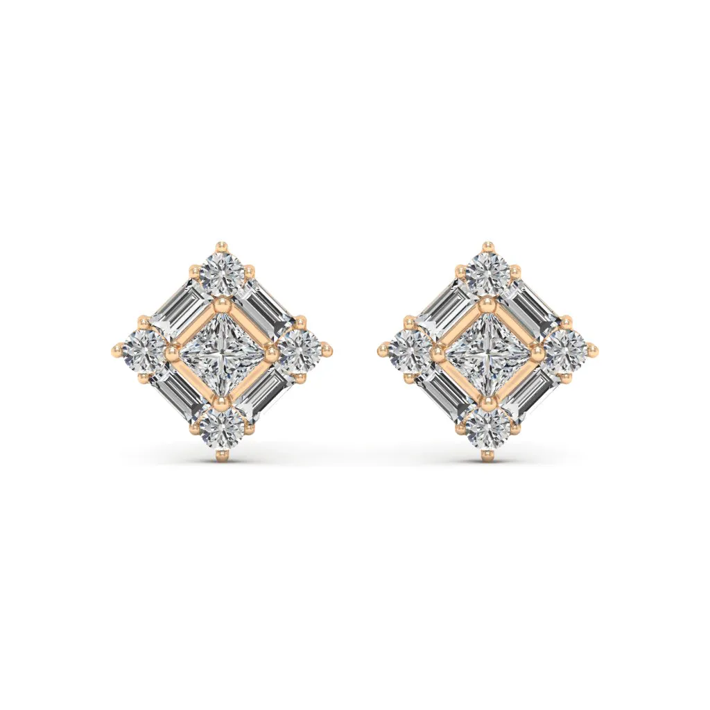 1.40 d.e.w cts Gala Moissanite Stud Earrings