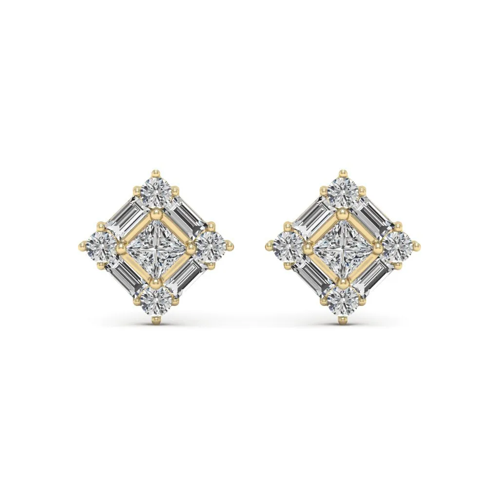 1.40 d.e.w cts Gala Moissanite Stud Earrings