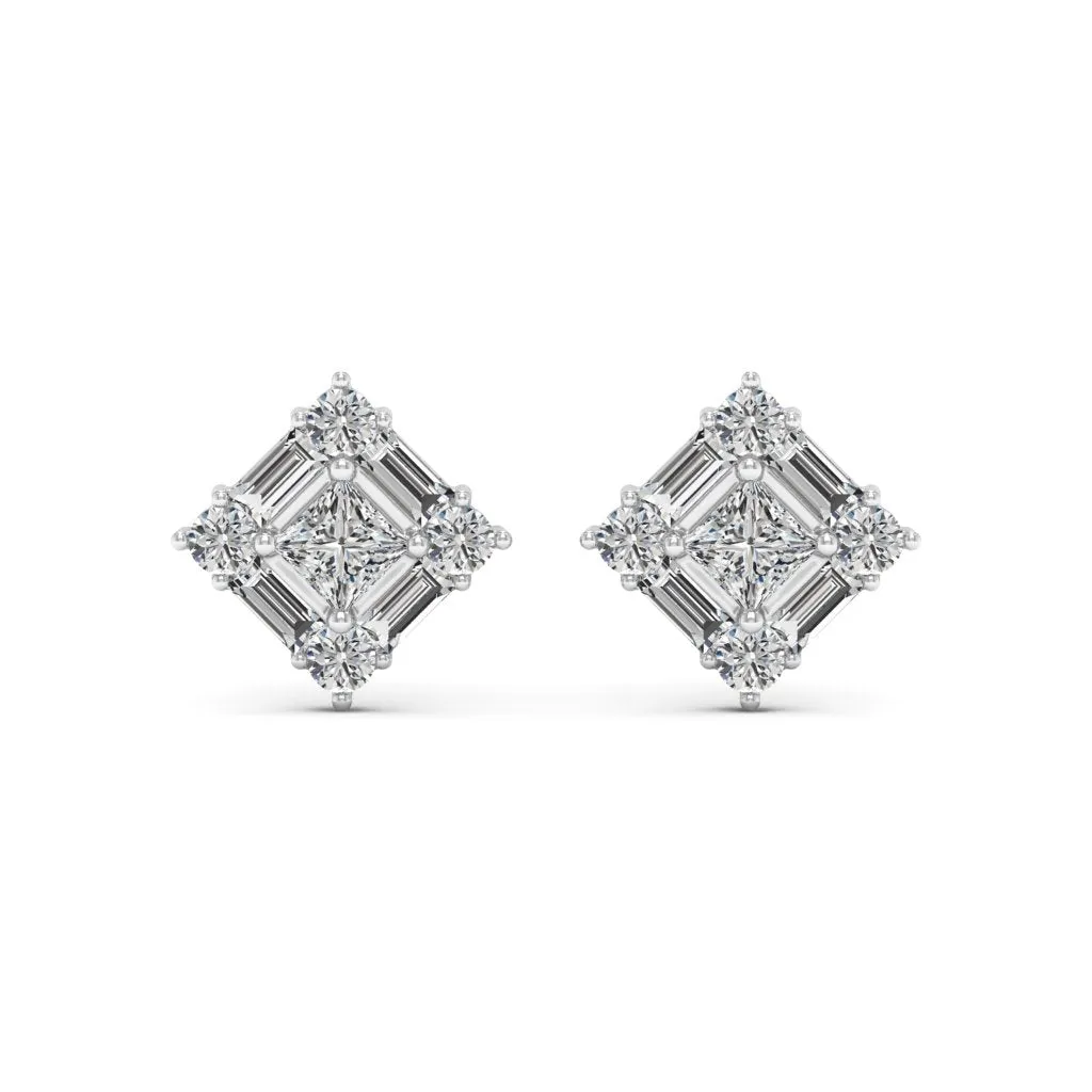 1.40 d.e.w cts Gala Moissanite Stud Earrings
