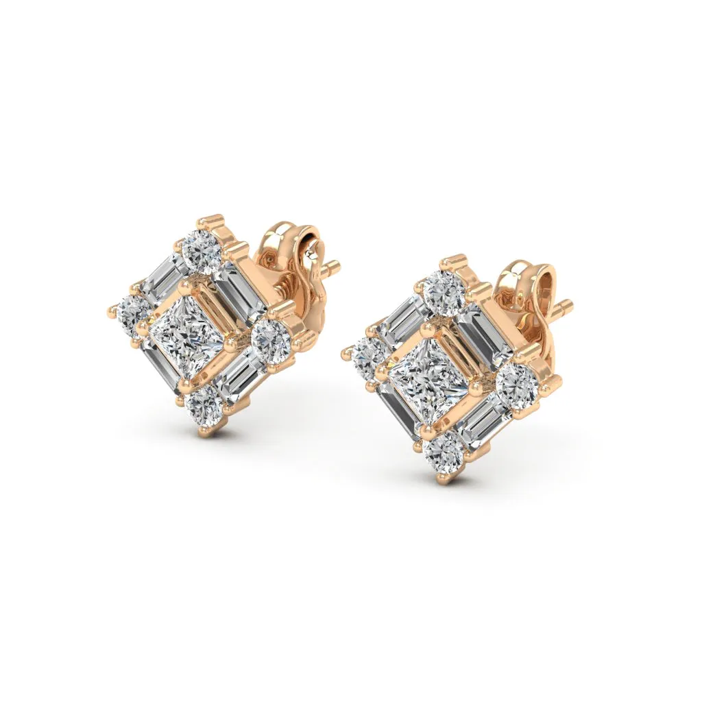 1.40 d.e.w cts Gala Moissanite Stud Earrings