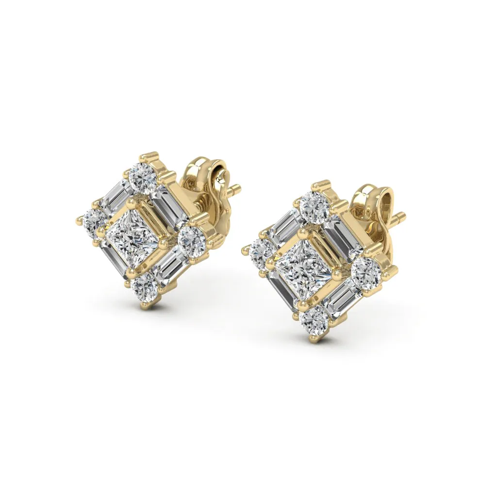 1.40 d.e.w cts Gala Moissanite Stud Earrings