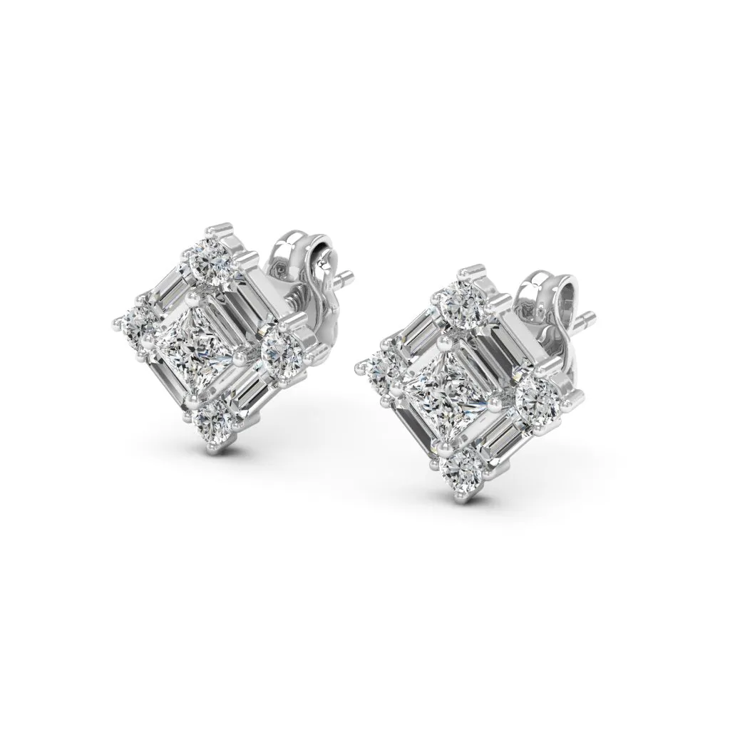 1.40 d.e.w cts Gala Moissanite Stud Earrings