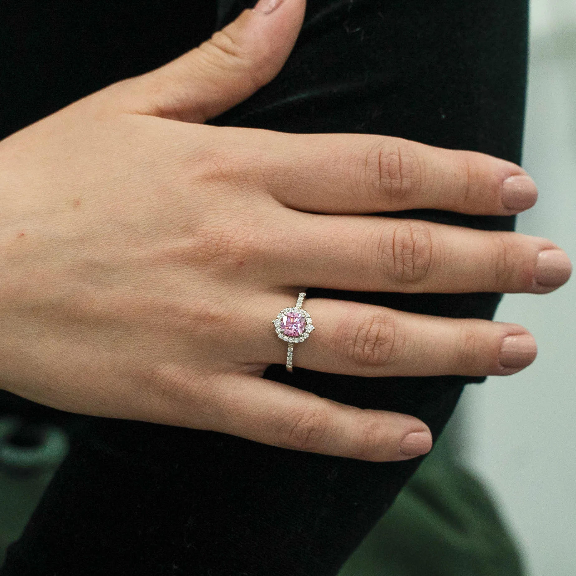 1.46 d.e.w cts Catherine Moissanite Ring