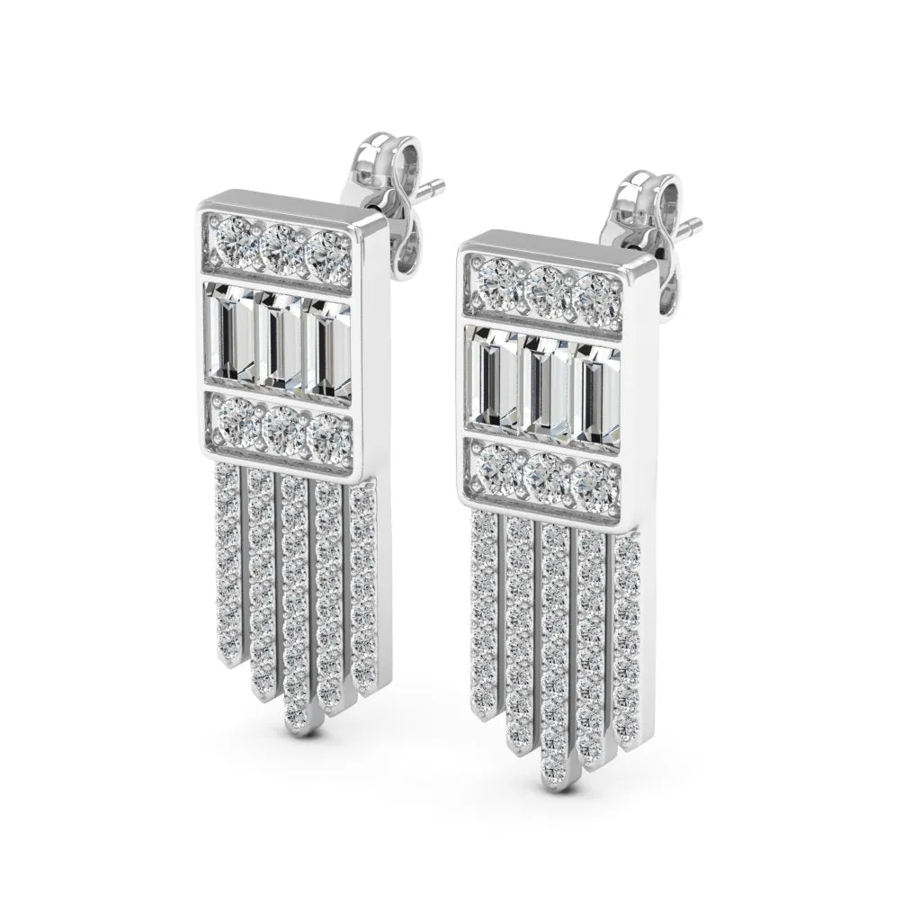 1.47 d.e.w cts Andromeda Moissanite Stud Earrings