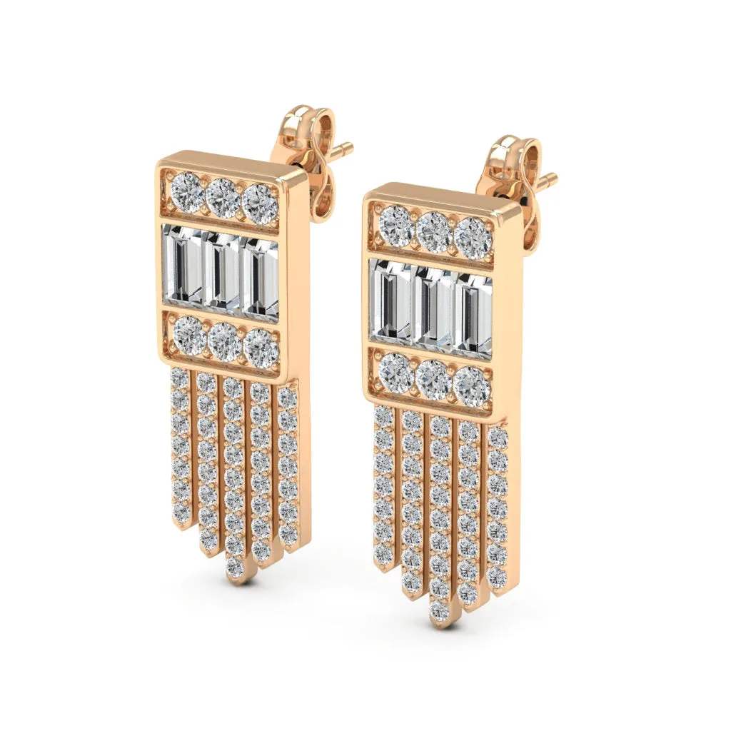 1.47 d.e.w cts Andromeda Moissanite Stud Earrings