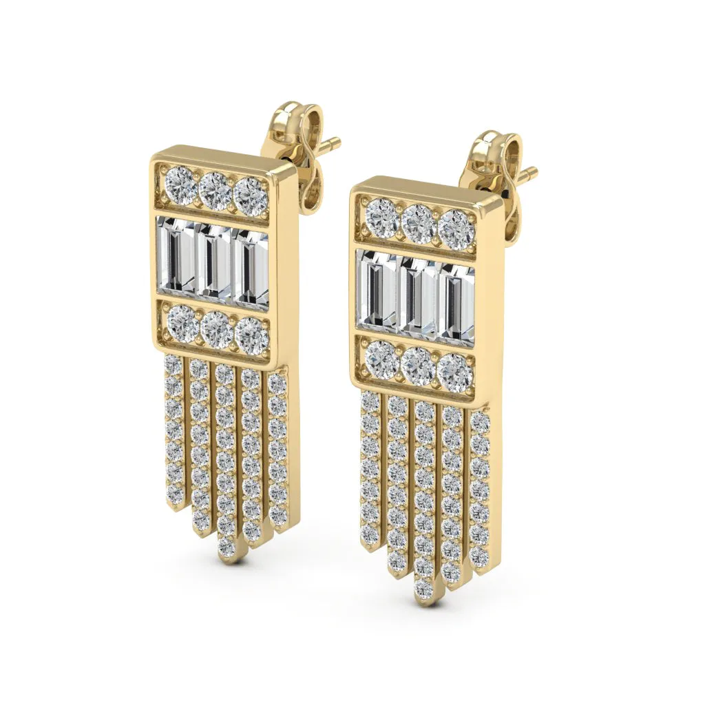 1.47 d.e.w cts Andromeda Moissanite Stud Earrings