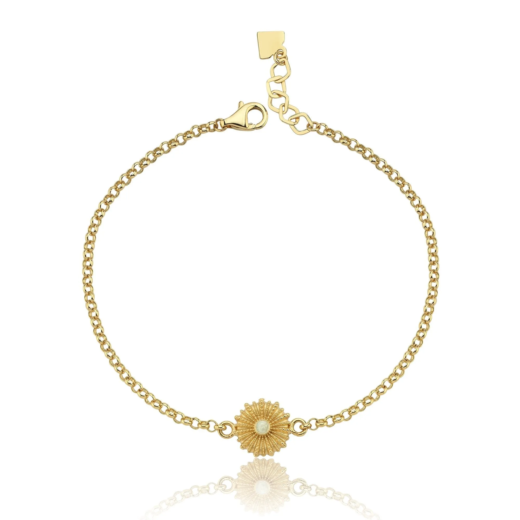14k Gold Enamel Oyster Bracelet