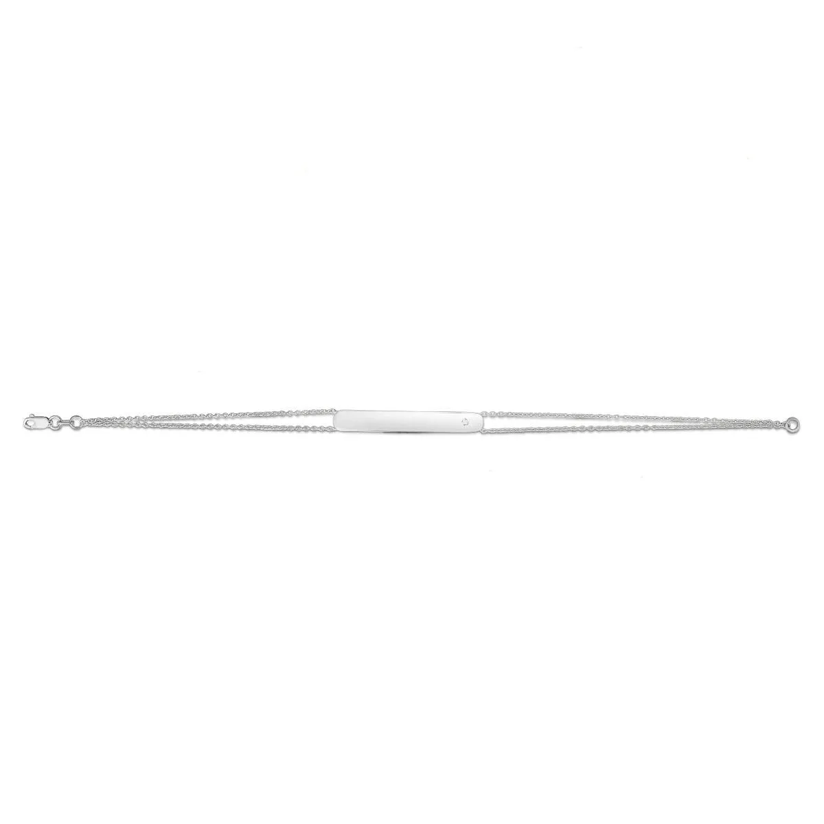 14K Gold Engraveable Diamond Accent Bar Bracelet