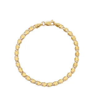 14k Gold Heart Mirror Chain Bracelet