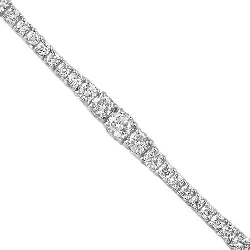 14K White Solid Gold Womens Diamond Bracelet  3.75 Ctw