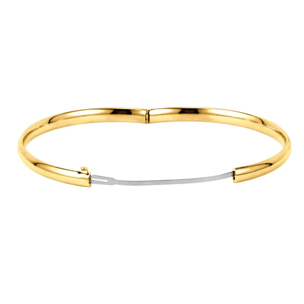 14k Yellow Gold 4.75mm Hinged Bangle Bracelet