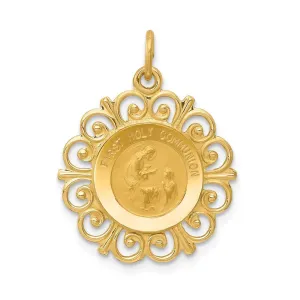 14k Yellow Gold First Holy Communion Medal. Engraving fee $22.00.