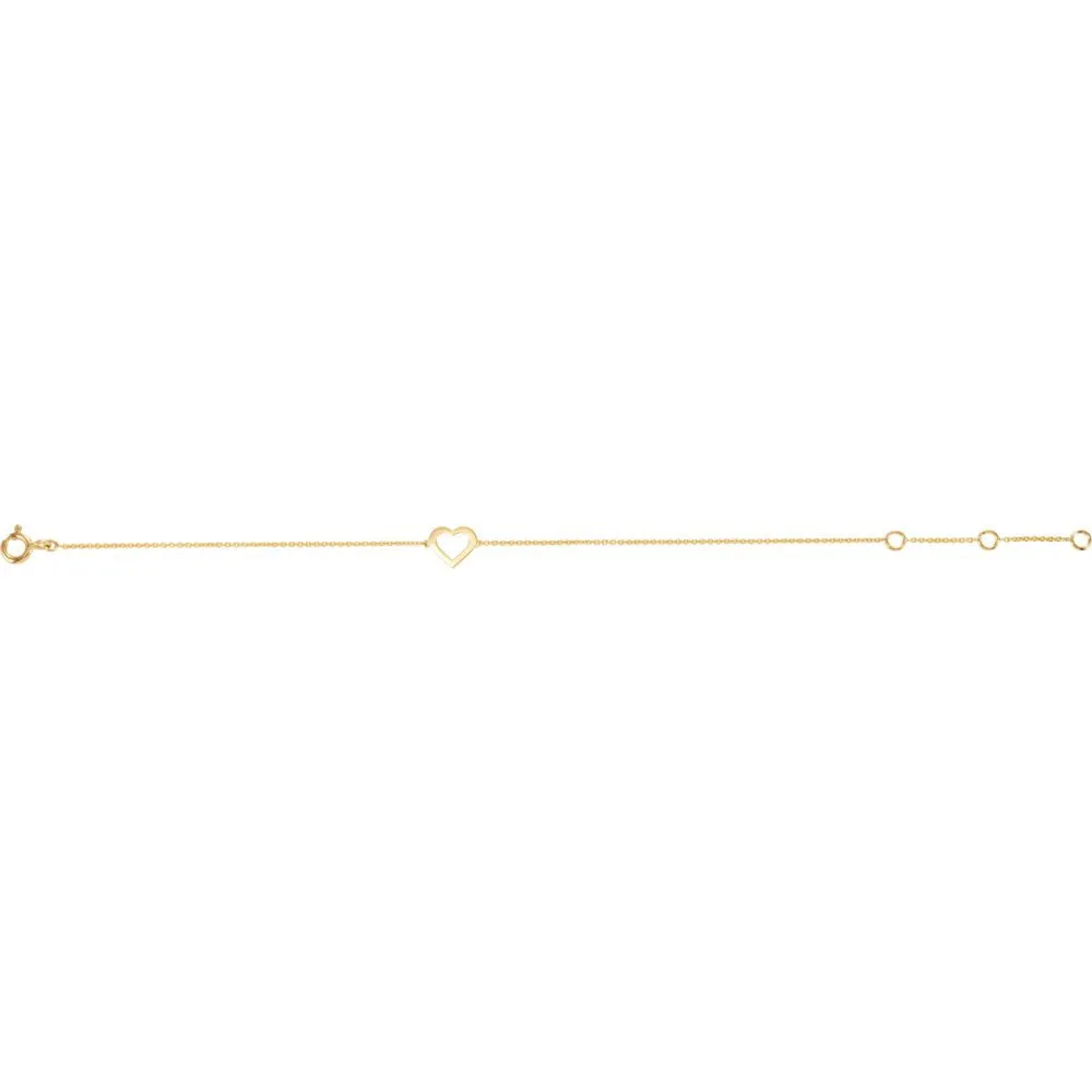 14k Yellow Gold Heart Design Bracelet