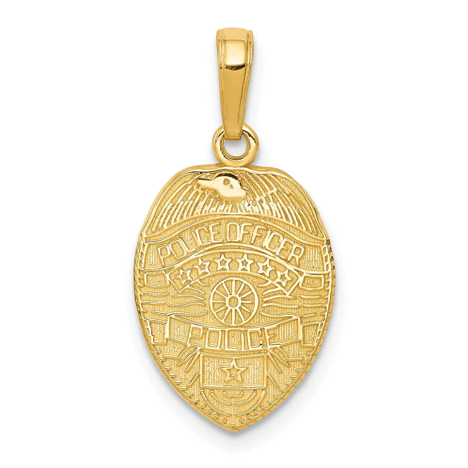14k Yellow Gold Police Officer Badge Pendant