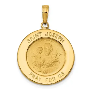 14k Yellow Gold Saint Joseph Medal Pendant