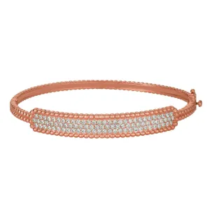 1.50 Carat Natural Diamond Bubble Bangle Bracelet G SI 14K Rose Gold 7''