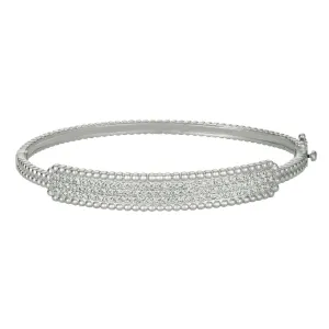 1.50 Carat Natural Diamond Bubble Bangle Bracelet G SI 14K White Gold 7''