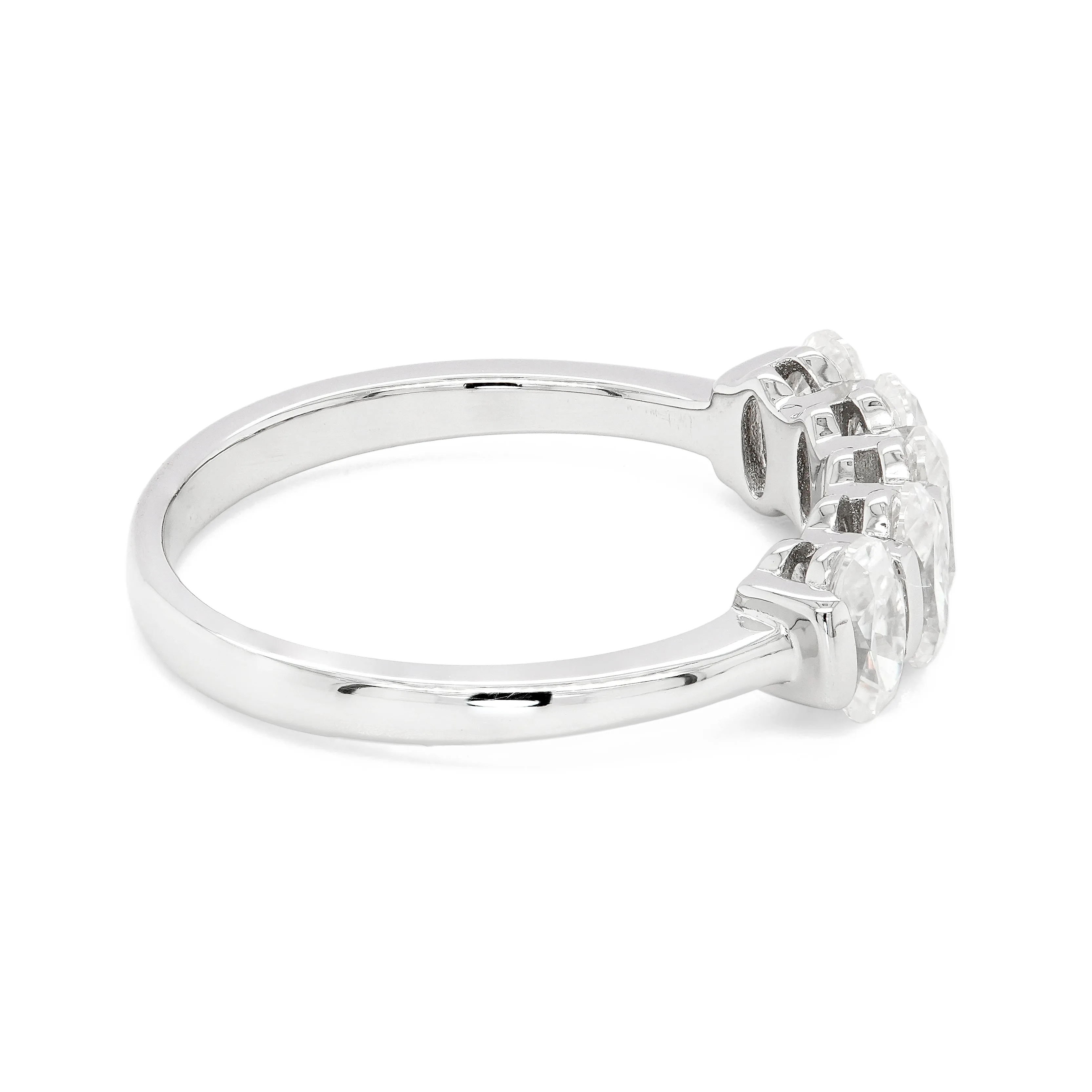 1.50 CTS DEW 5 Stone Oval Moissanite Ring