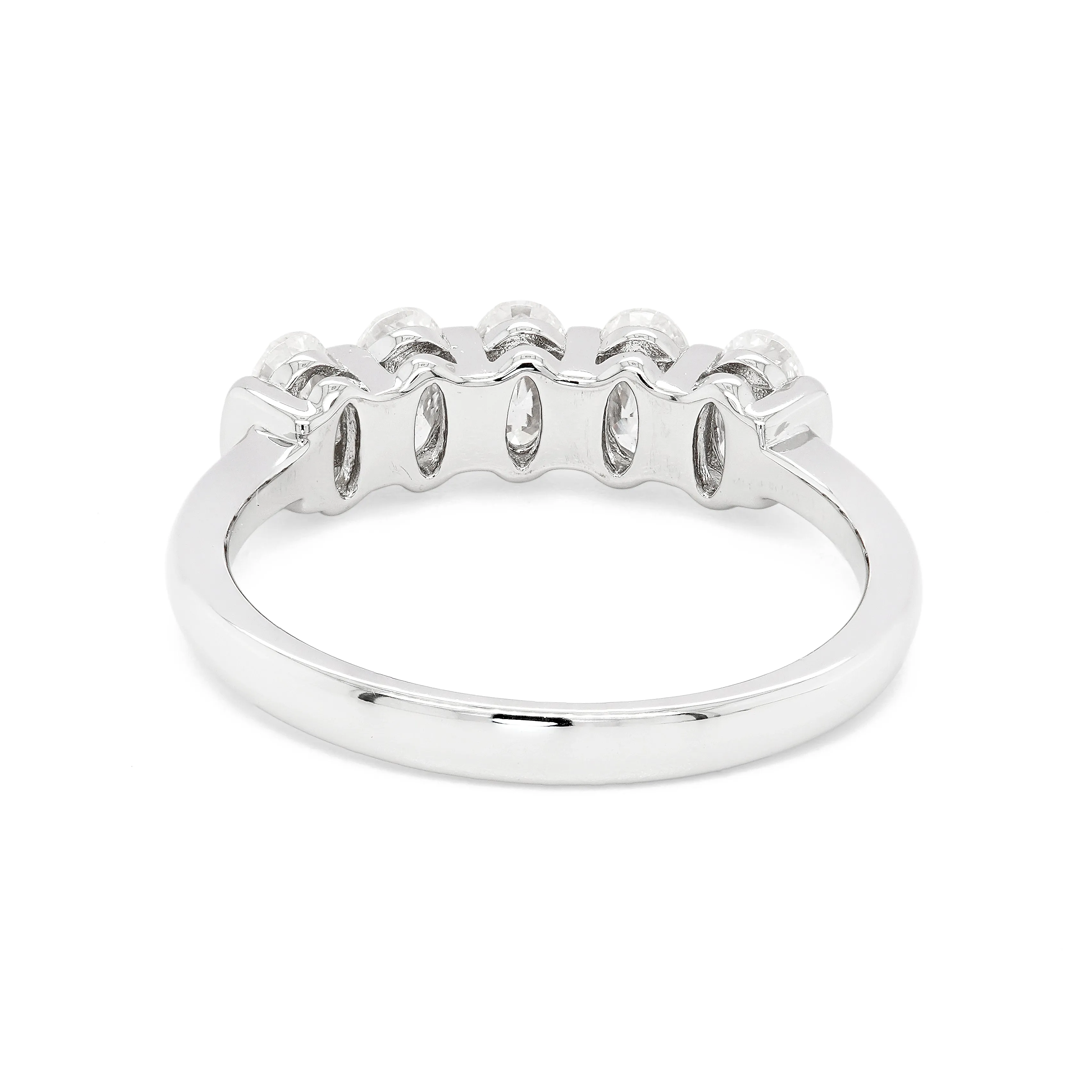 1.50 CTS DEW 5 Stone Oval Moissanite Ring