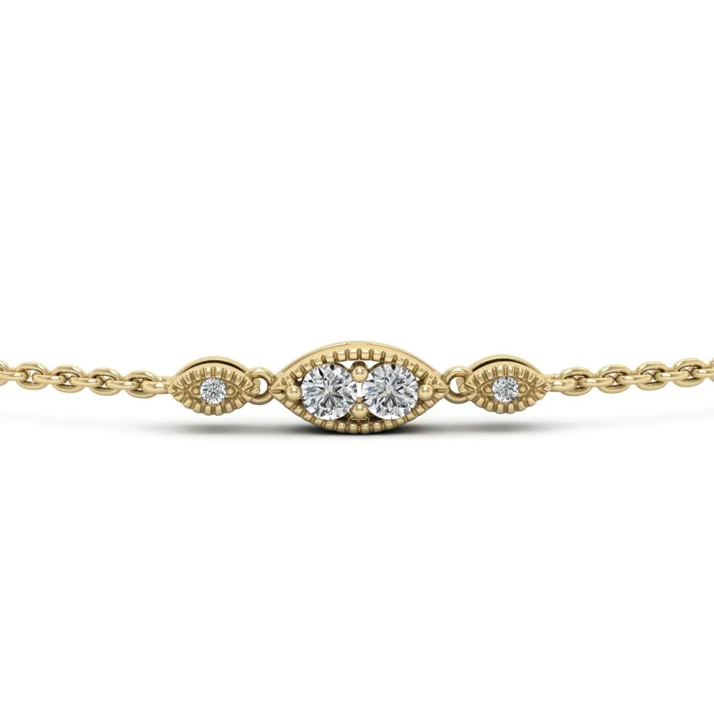 1.50 d.e.w cts Hexene Moissanite Bracelet