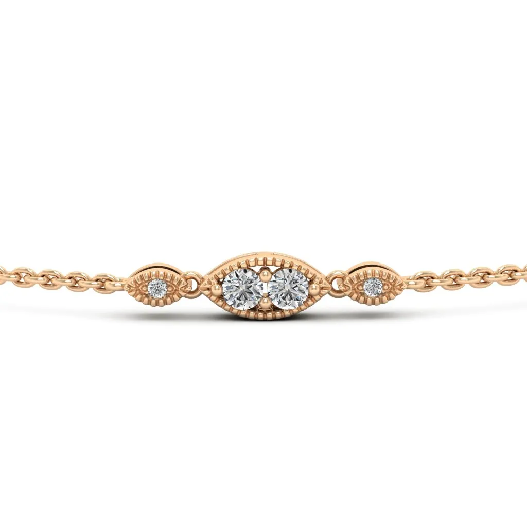 1.50 d.e.w cts Hexene Moissanite Bracelet