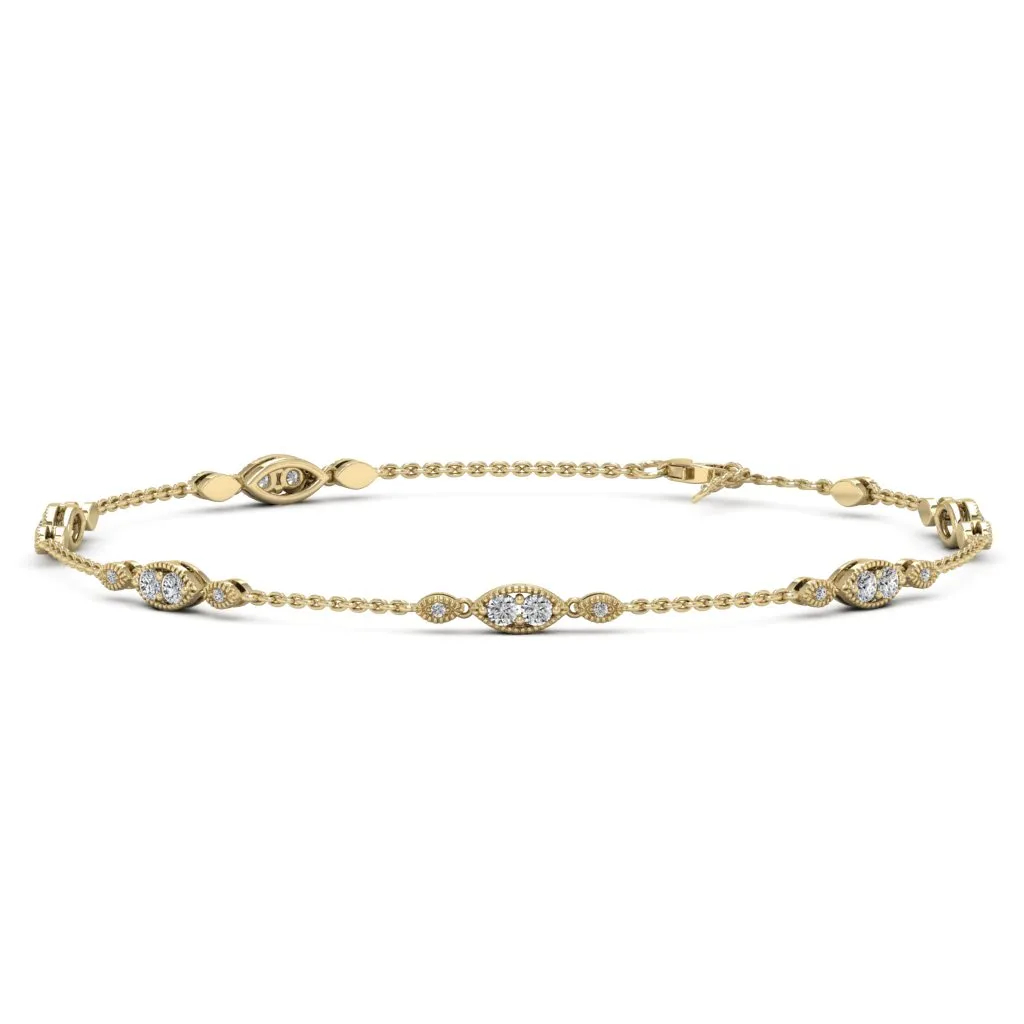 1.50 d.e.w cts Hexene Moissanite Bracelet
