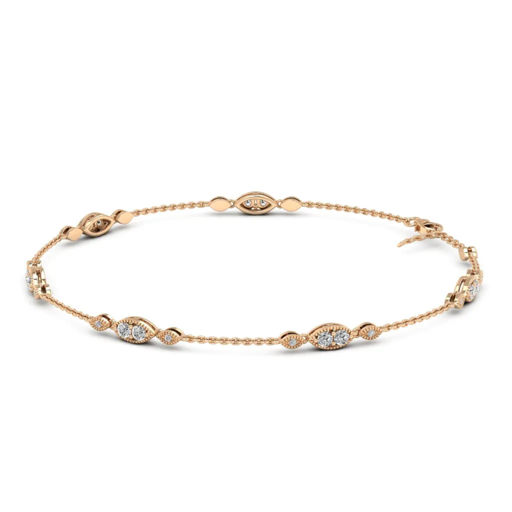 1.50 d.e.w cts Hexene Moissanite Bracelet