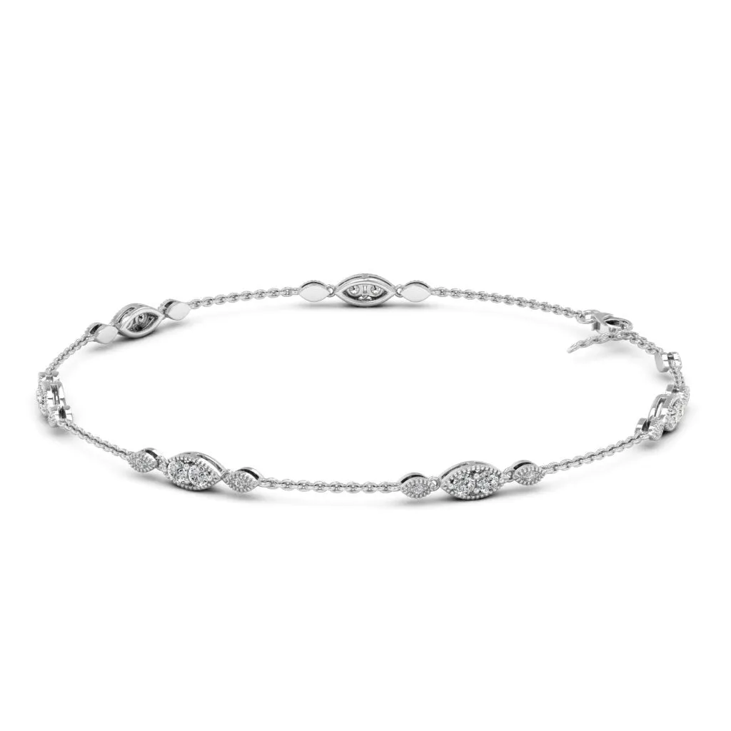 1.50 d.e.w cts Hexene Moissanite Bracelet