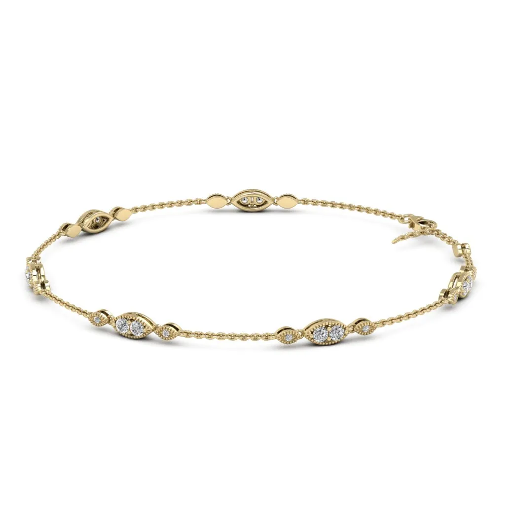 1.50 d.e.w cts Hexene Moissanite Bracelet