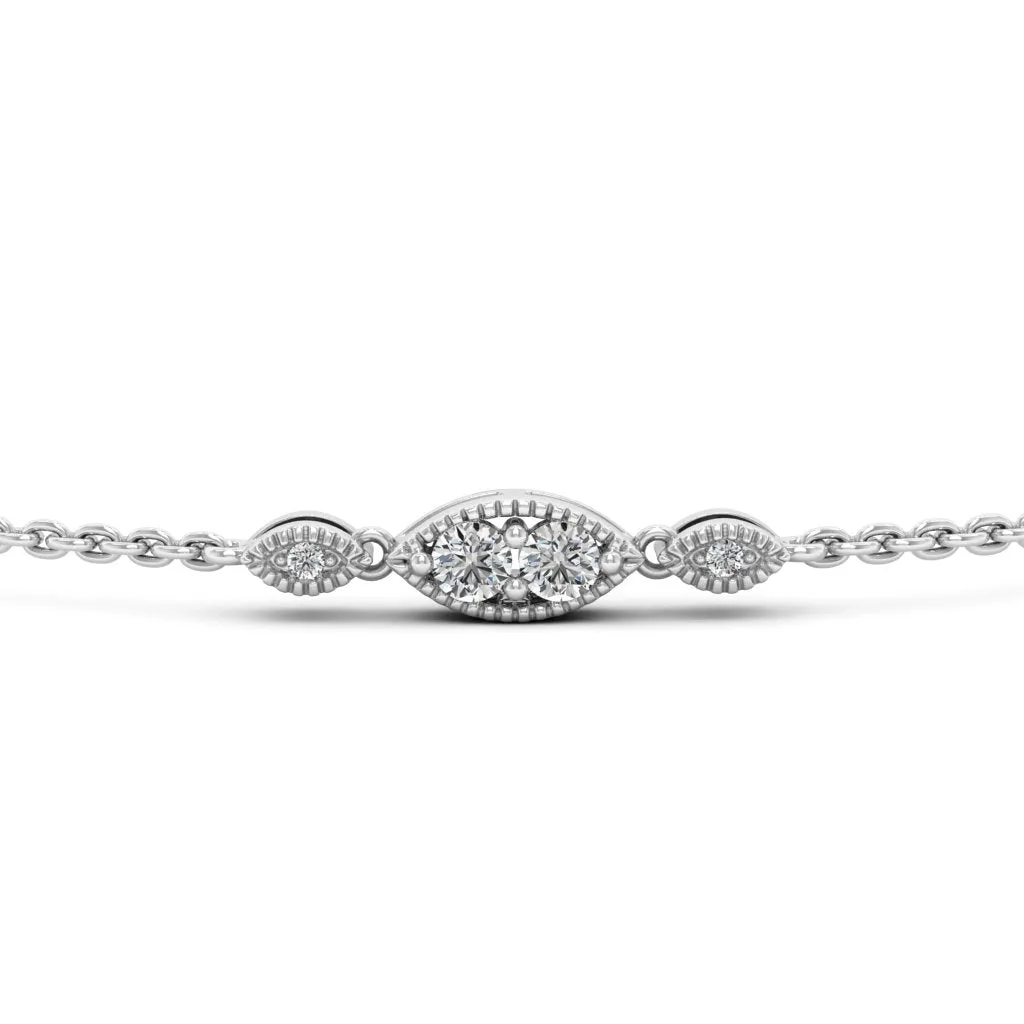 1.50 d.e.w cts Hexene Moissanite Bracelet
