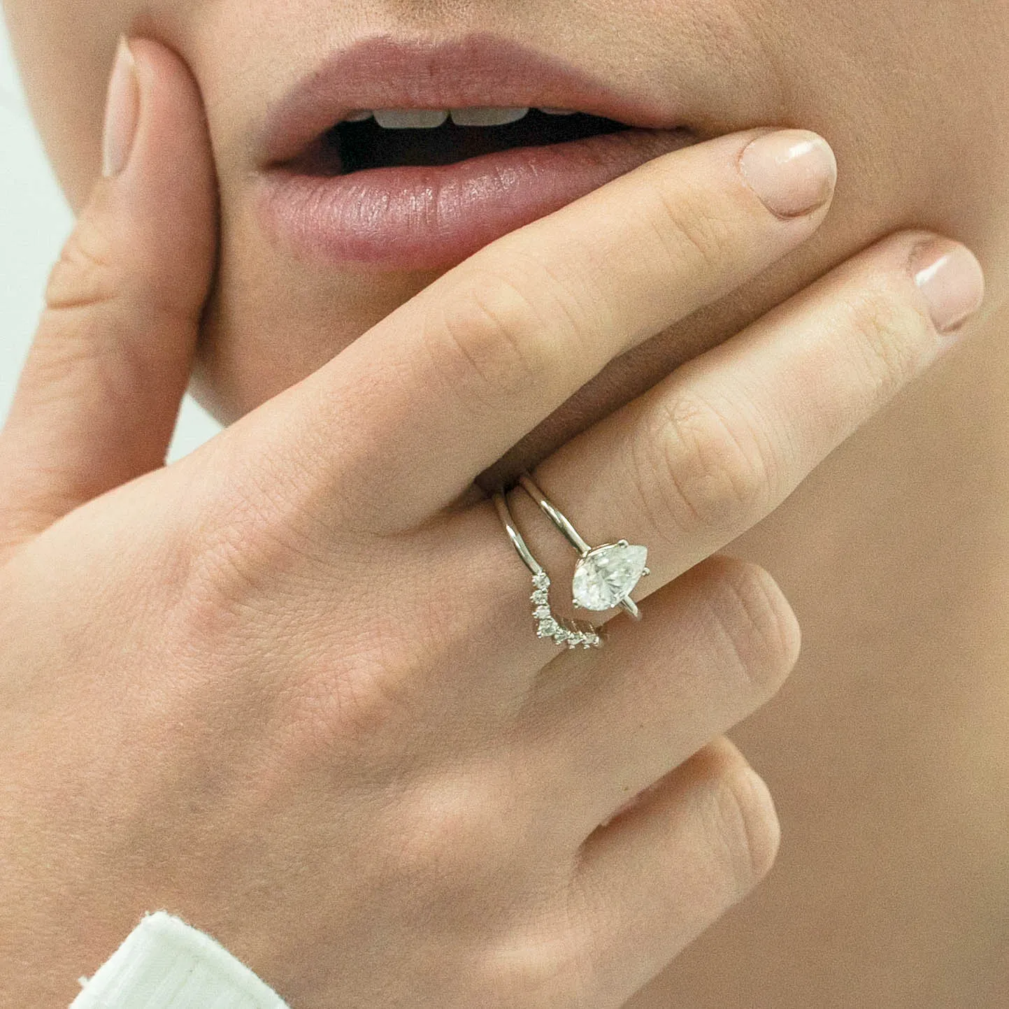 1.62 d.e.w cts Madelline Moissanite Ring