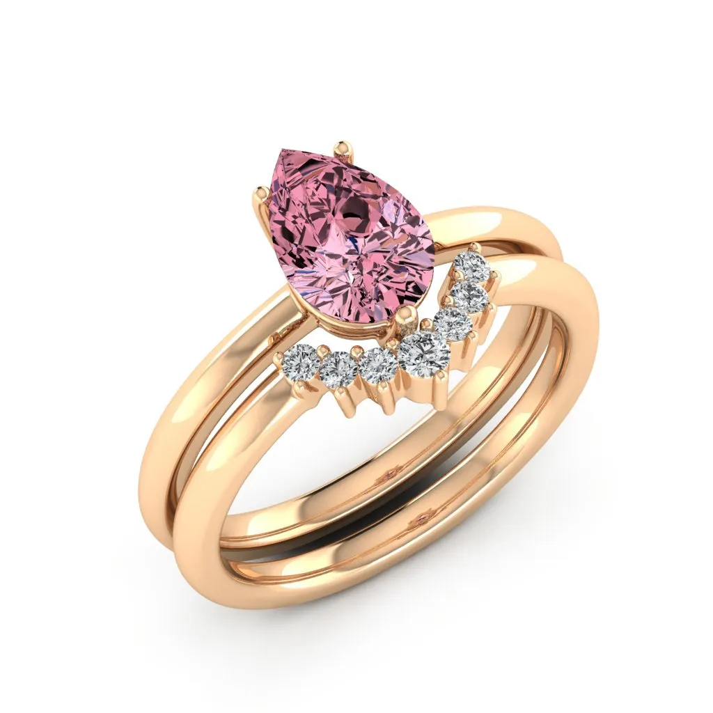 1.62 d.e.w cts Madelline Moissanite Ring